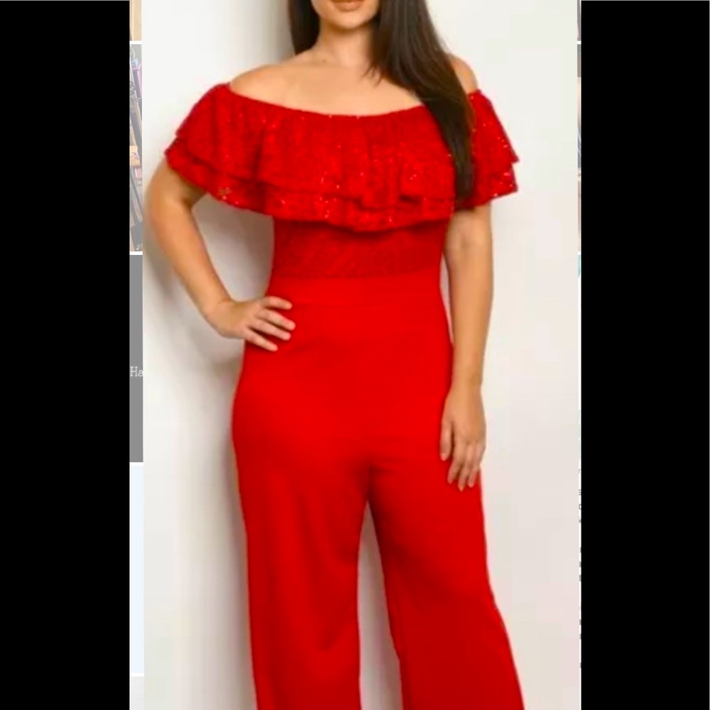 Fabulous Red Sequin Jumpsuit!